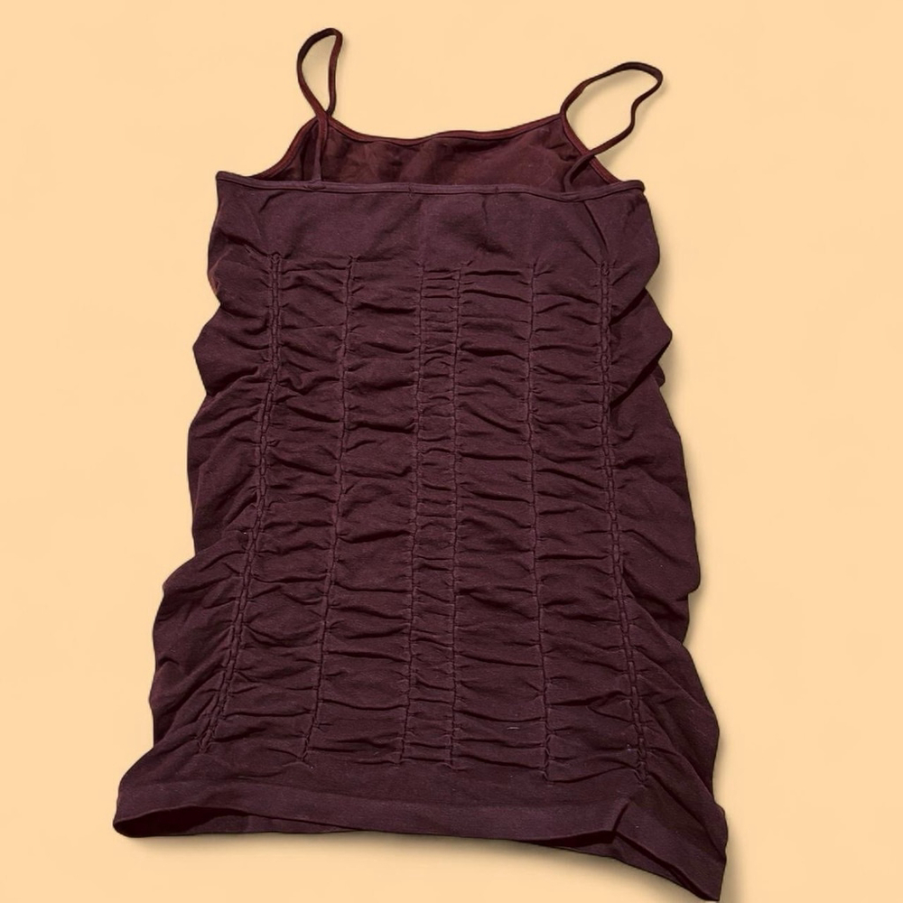 Vintage Y2K La Belle Ruched Stretch Cami Top Women’s Large Brown Made in USA